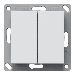 Gira Émetteur mural radio sans pile 2 boutons blanc pur 242203