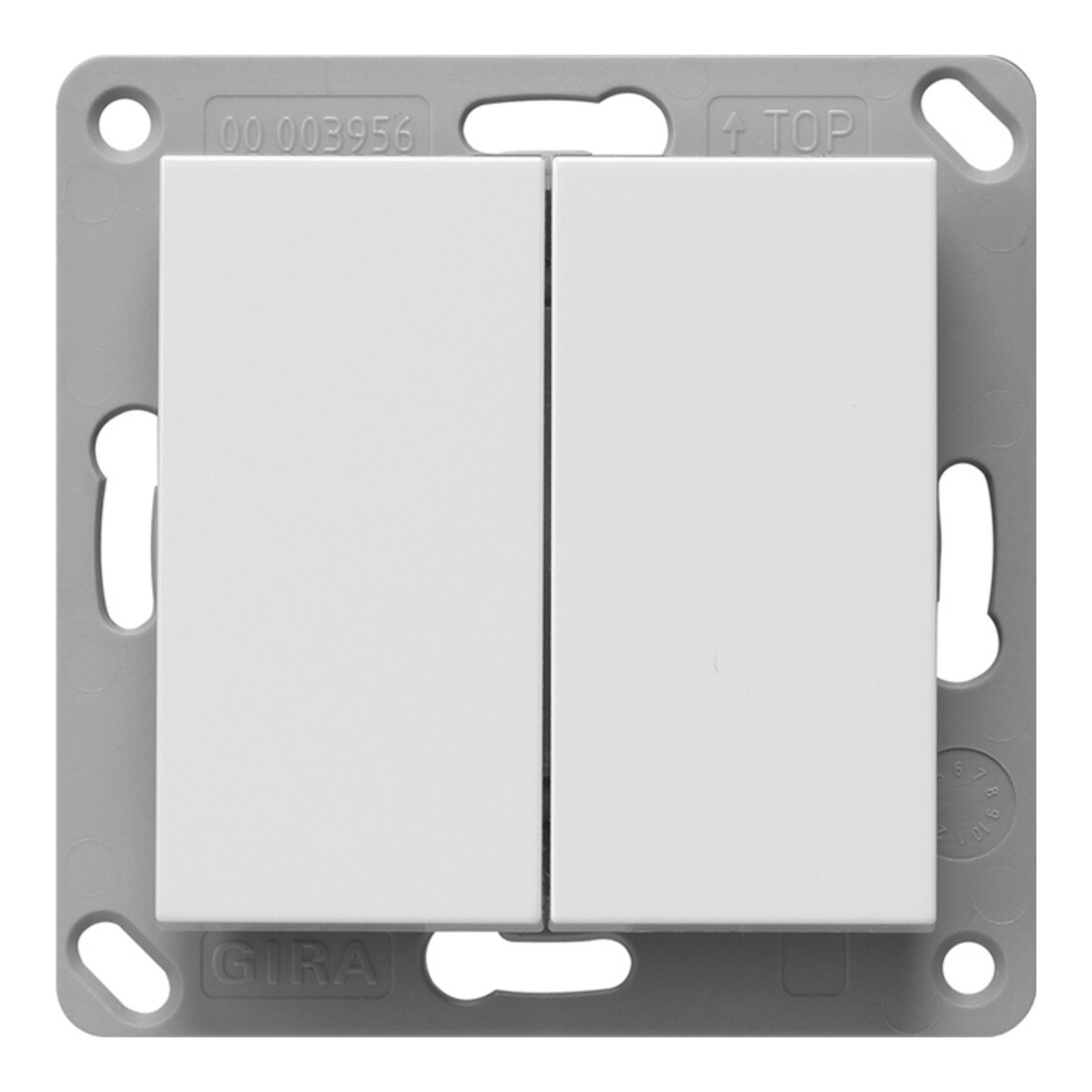 Gira Émetteur mural radio sans pile 2 boutons blanc pur 242203
