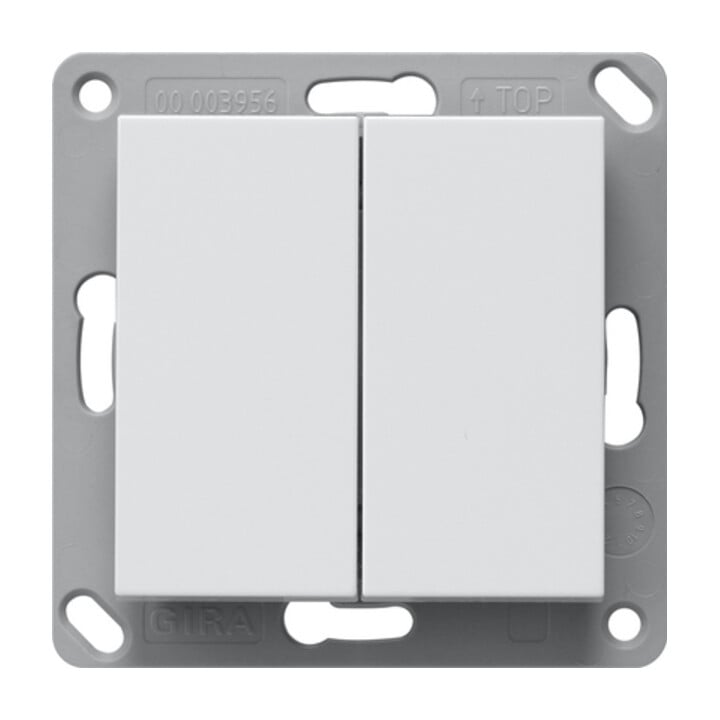Gira Émetteur mural radio sans pile 2 boutons blanc pur 242203