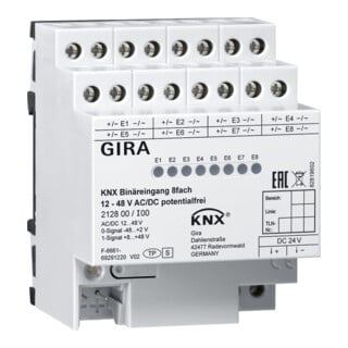 Gira Entrée binaire 8 voies KNX 12-8V AC/DC 212800
