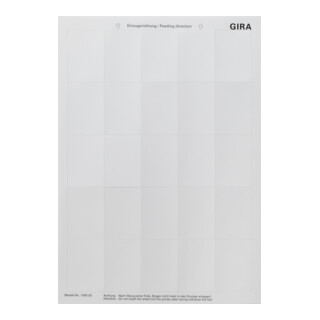 Gira Feuilles d’étiquettes pour capteur tactile 2 109000