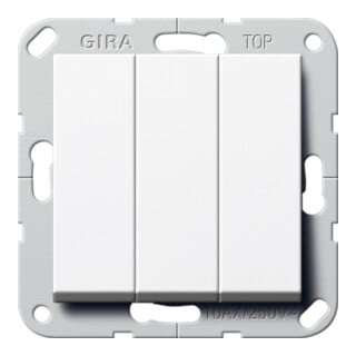 Gira Interrupteur à bascule triple va-et-vient Système 55 blanc pur 283203