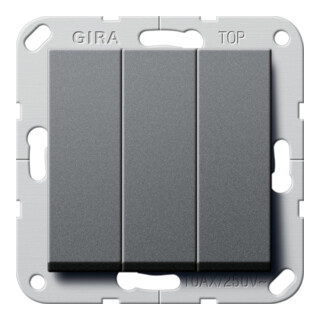 Gira Interrupteur à bascule va-et-vient triple System 55 Anthracite 283228