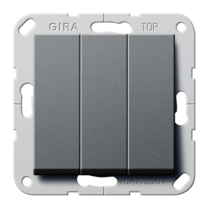 Gira Interrupteur à bascule va-et-vient triple System 55 Anthracite 283228