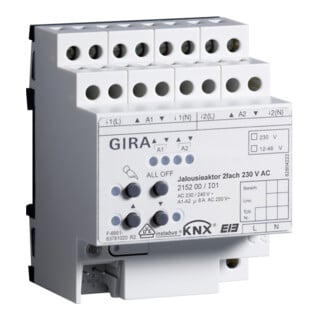 Gira Jalousieaktor 2fach 230VAC KNX/EIB REG 215200