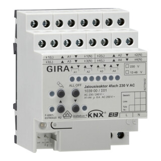 Gira Jalousieaktor 4fach REG KNX/EIB 230V AC 103900