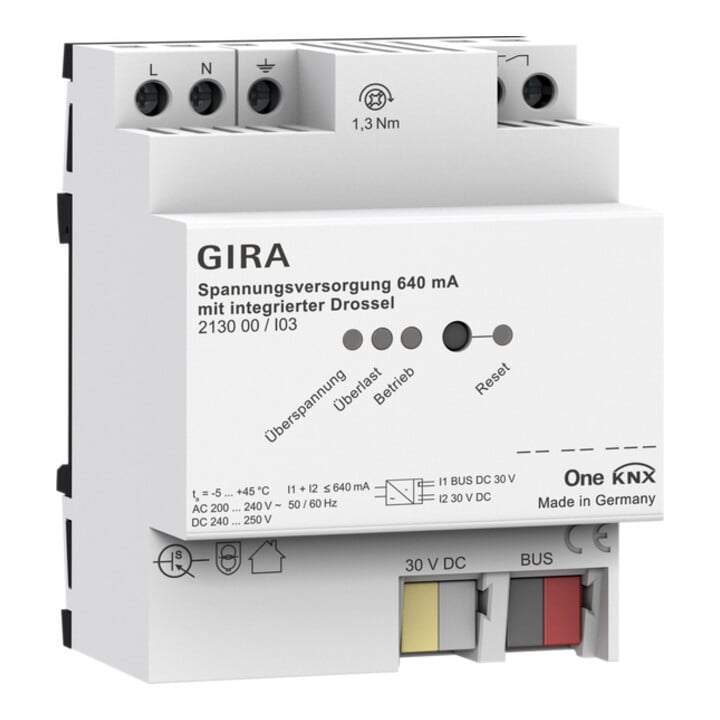 Gira KNX-Spannungsversorgung 640mA Drossel REG 213000