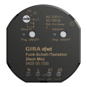 Gira Mini actionneur radio à interrupteur/poussoir double 542500-1