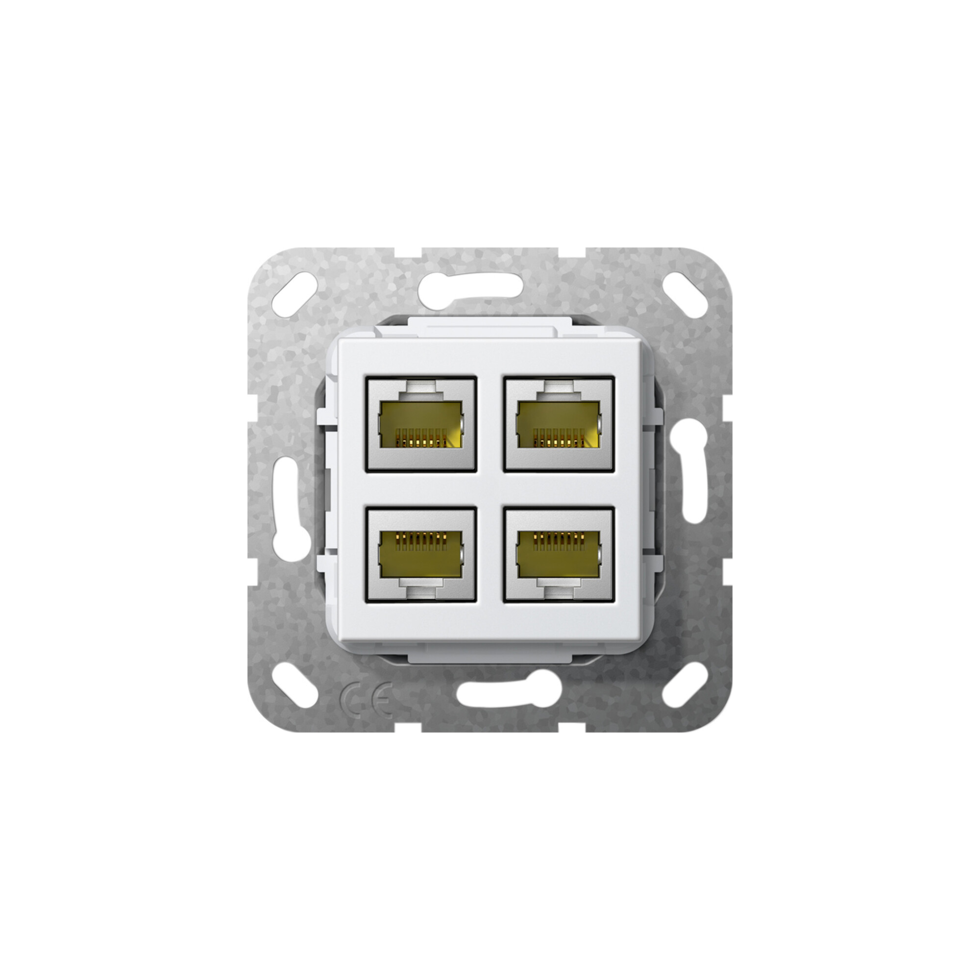 Gira Modular Jack RJ45 Cat6A rws 4fach LSA Plus 569903
