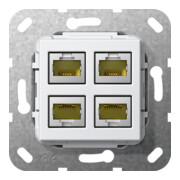 Gira Modular Jack RJ45 Cat6A rws 4fach LSA Plus 569903-1