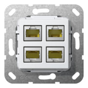 Gira Modular Jack RJ45 Cat6A rws 4fach LSA Plus 569903-3