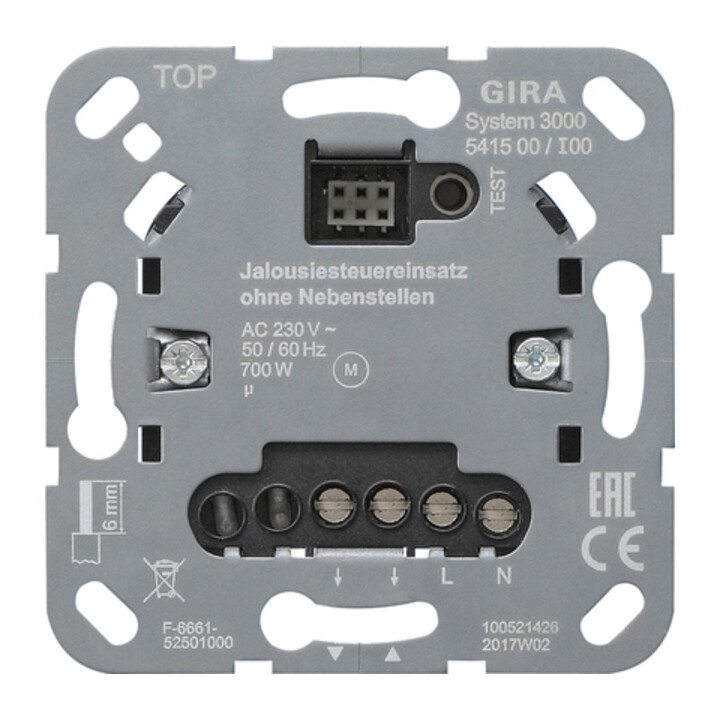 Gira Module de commande de volet roulant sans entrée auxiliaire 541500