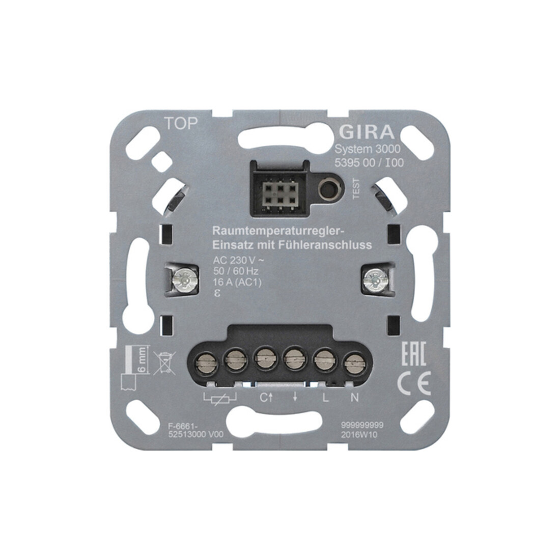 Gira Module de régulation de température ambiante avec connexion capteur 539500