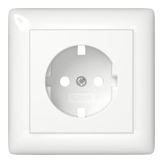 Gira Plaque complète pour prise SCHUKO 492903 blanc pur brillant