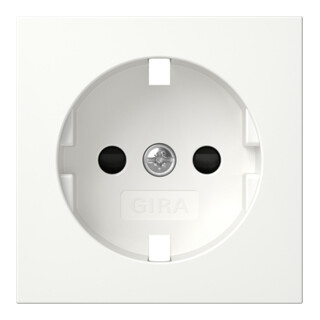 Gira Plaque prise de courant avec terre 16A 250V blanc pur 492103