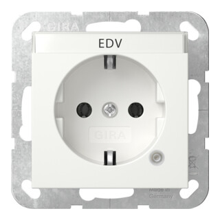 Gira Prise de courant avec terre SCHUKO 445203 Blanc pur avec témoin lumineux