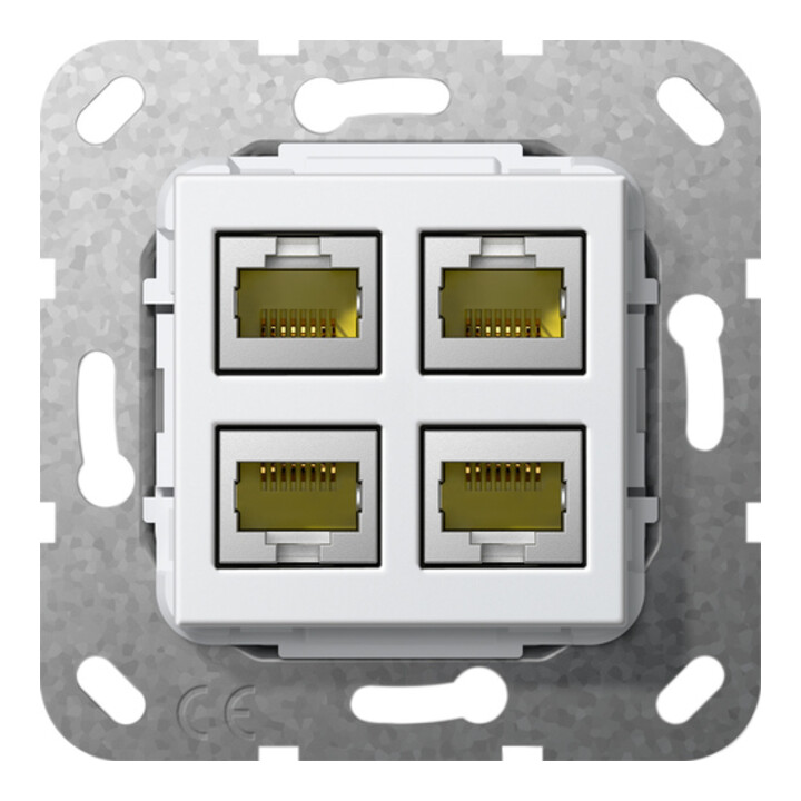 Gira Prise modulaire RJ45 Cat6A rws quadruple LSA Plus 569903
