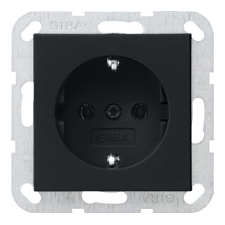 Gira Prise Schuko 16 A 250 V noire sans griffes 0466005