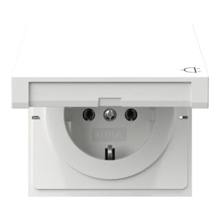 Gira Prise SCHUKO gn 445470 avec contact de protection 16A 250V blanc pur
