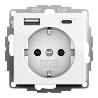 Gira Prise SCHUKO USB double, blanc pur 245903