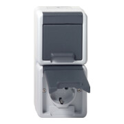 Gira Schuko-Doppelst.dose gr senkr., AP-WG 078030-1