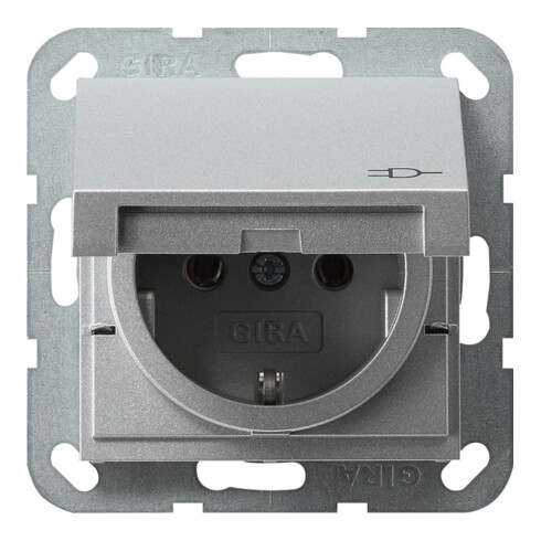 Gira Schuko-Steckdose alu m.Klappd., System55 045426