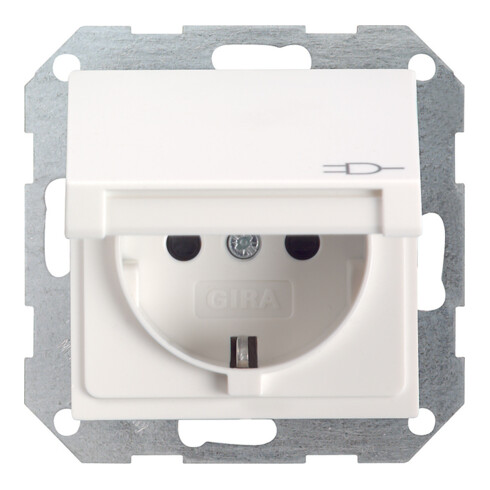 Gira Schuko-Steckdose rws m.Klappd., System55 045427