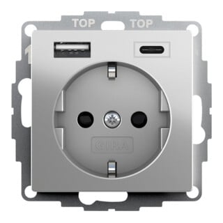 Gira Schutzkontaktsteckdose SH USB-Spannungsv. 2f Typ A/C 2459600