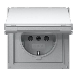Gira Steckdose KD TX-44 Alu 16A 250V Schutzkontakt mit Klappdeckel
