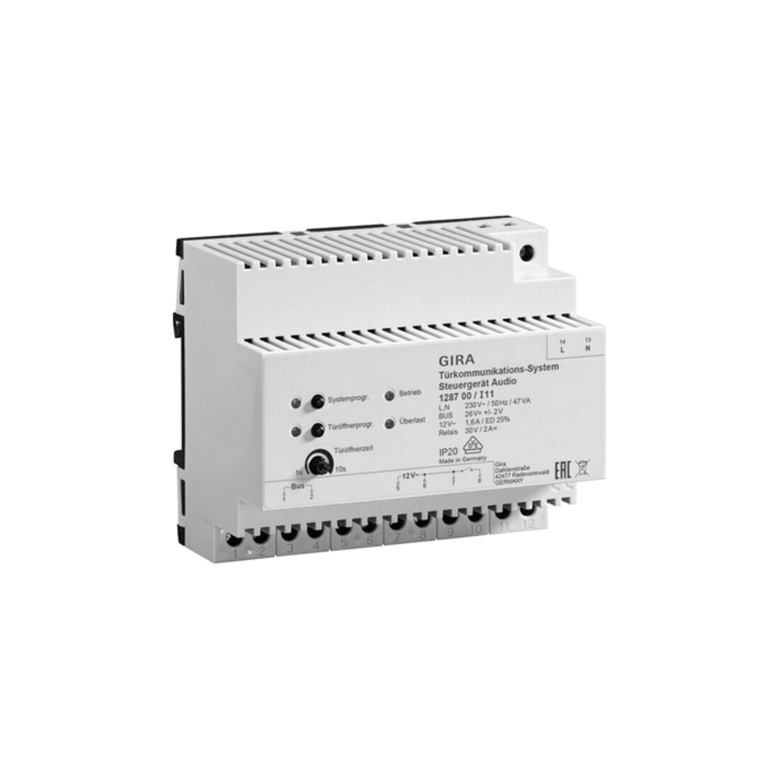 Gira Steuergerät Audio Bussystem, REG, 6TE 128700
