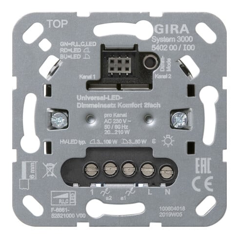 Gira Uni-LED-Dimmeinsatz 2fach S3000 540200