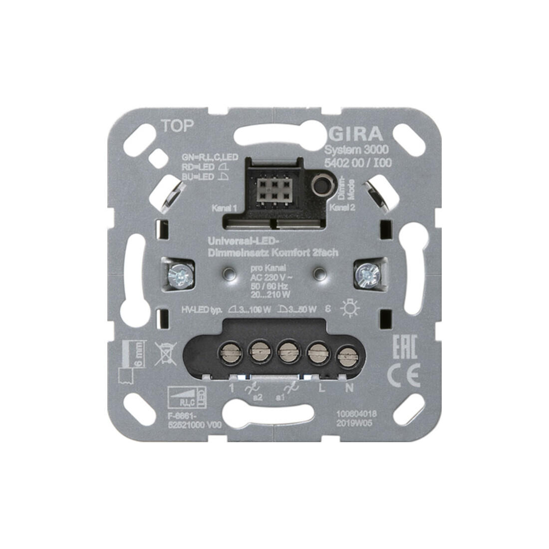 Gira Uni-LED-Dimmeinsatz 2fach S3000 540200