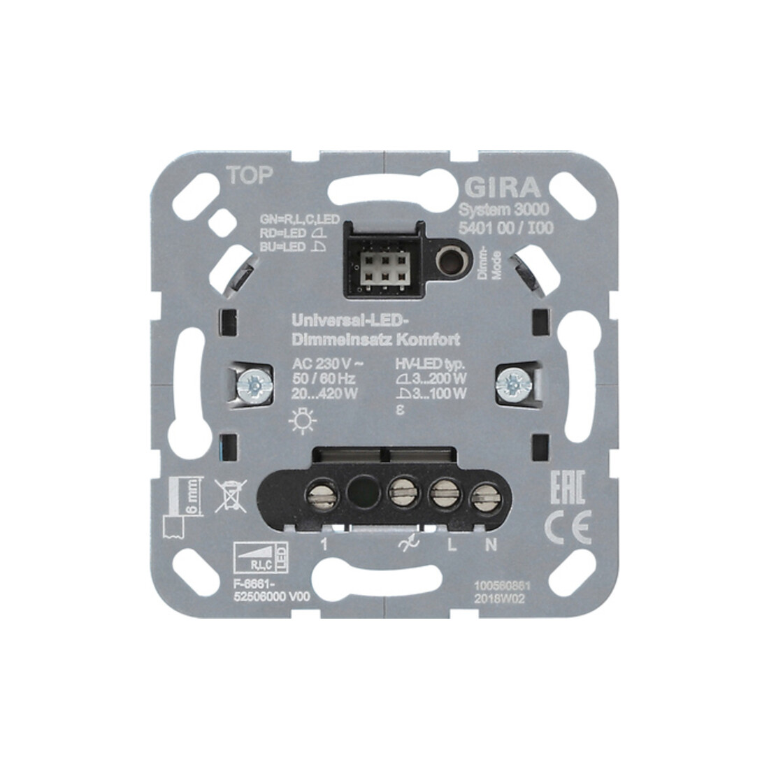 Gira Uni-LED variateur de confort 540100