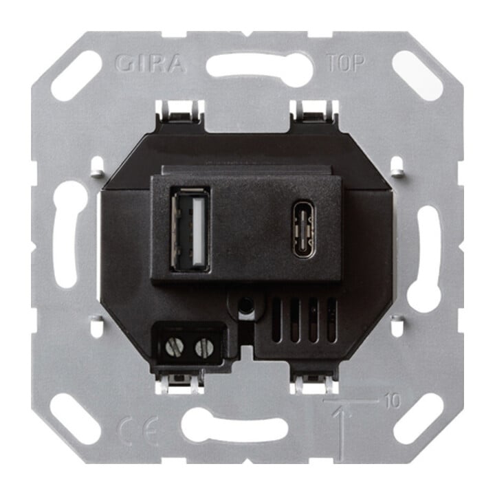 Gira USB-Spannungsversorgung 2-f. Typ A/C Einsatz 236900