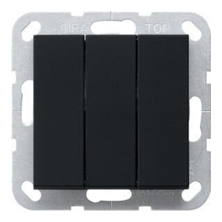 Gira Wippschalter 3fach Aus-Wechselschalter schwarz matt 10AX 250V