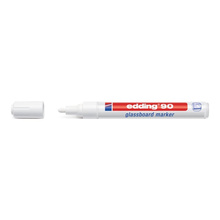 Glasboardmarker 90 weiß Strich-B.2-3mm Rundspitze EDDING