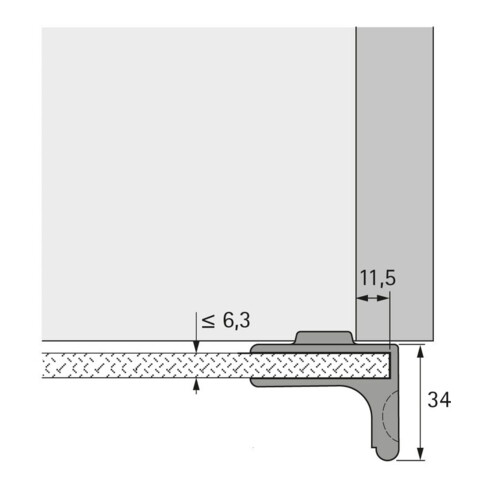 Glastürgriff Zinkdruckg.vern.HETTICH