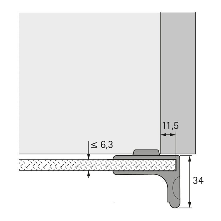 Glastürgriff Zinkdruckg.vern.HETTICH