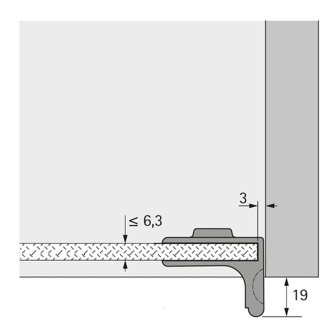 Glastürgriff Zinkdruckg.vern.HETTICH