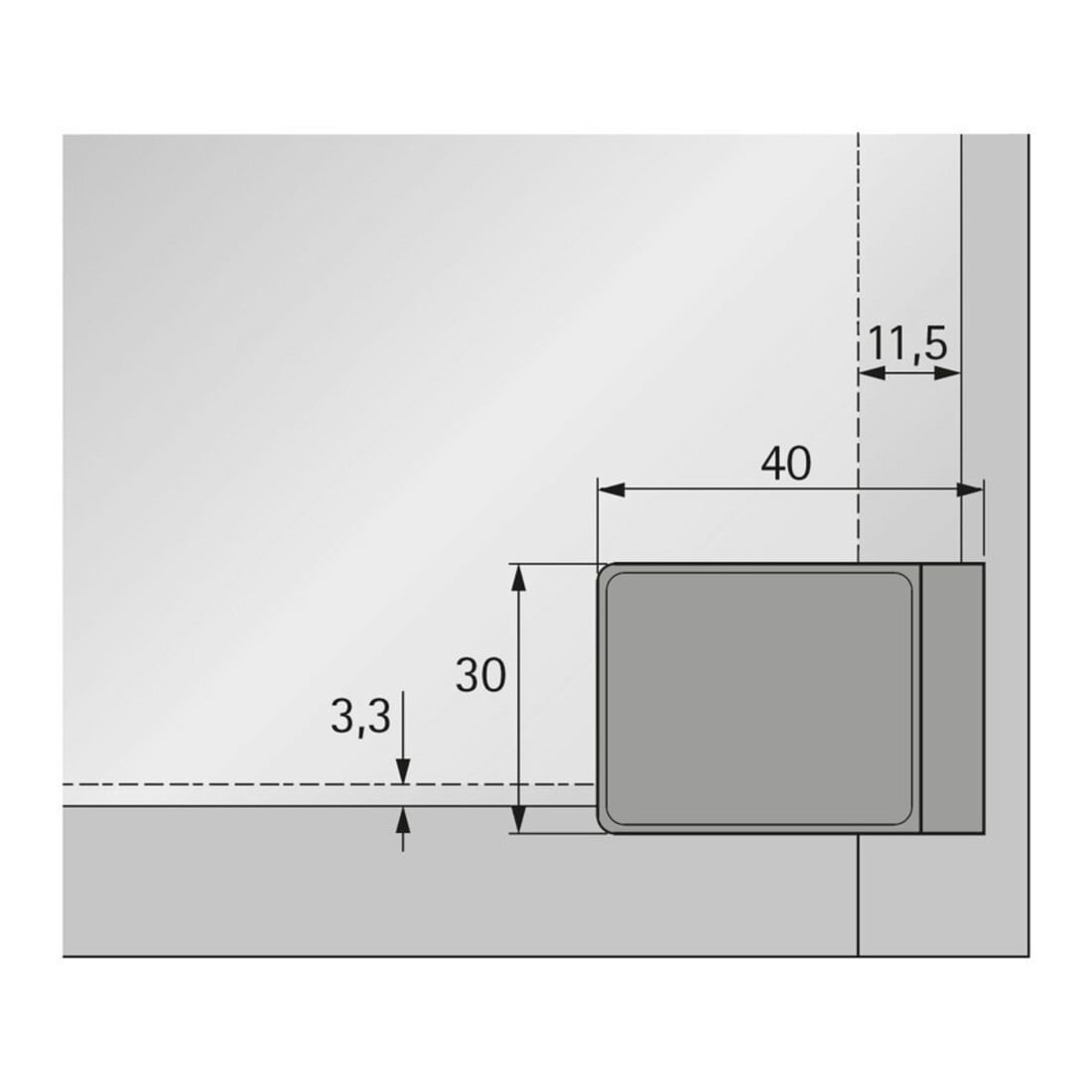 Glastürgriff Zinkdruckg.vern.HETTICH