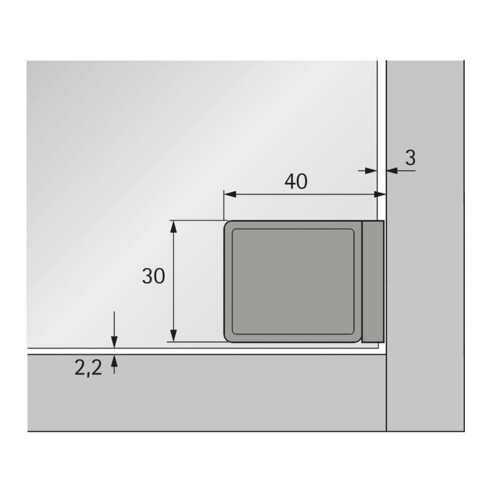 Glastürscharnier ET 5150, vernickelt, matt