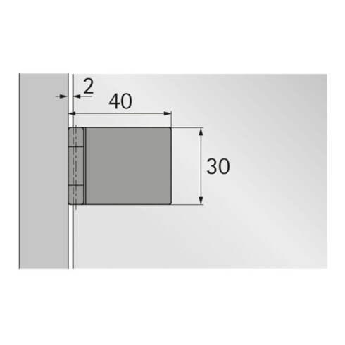 Glastürscharnier ET 5150 Z (zusätzlich erforderlich für Türhöhe 1000 mm)