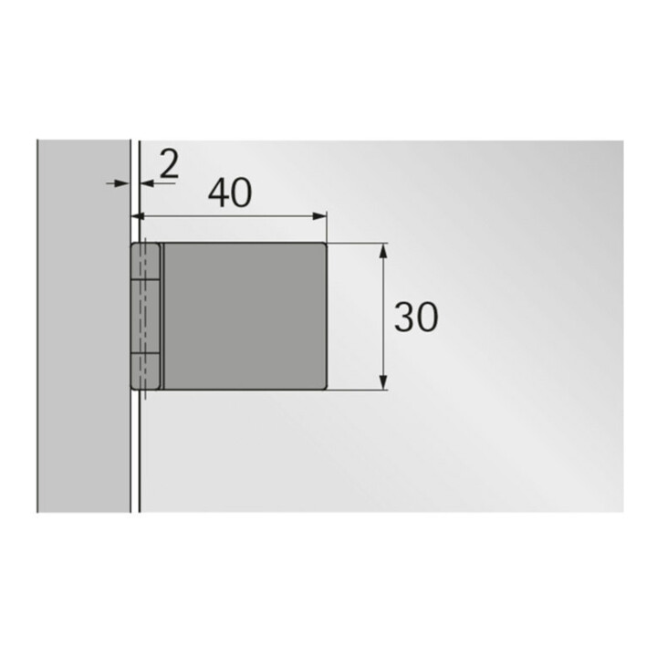 Glastürscharnier ET 5150 Z (zusätzlich erforderlich für Türhöhe 1000 mm)
