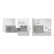 Glastürscharnier ET 5160 vernickelt,ma Anschlagart vorliegend HETTICH-5