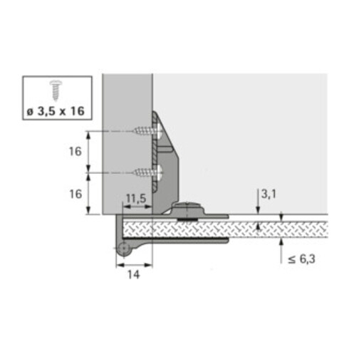 Glastürscharnier ET 5160 vernickelt,ma Anschlagart vorliegend HETTICH