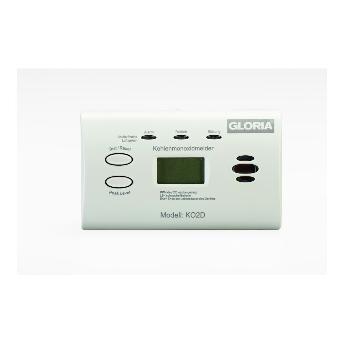 GLORIA Détecteur de monoxyde de carbone KO2D avec écran L116xP40H72 mm