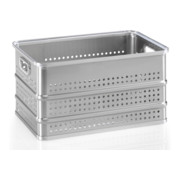 Gmöhling Bac de rangement empilable A 152 perforé 80l aluminium