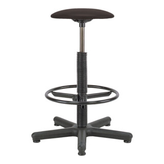 Goliath Tabouret pivotant siège simili cuir noir hauteur 520-785 mm avec patins