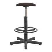 Goliath Tabouret pivotant siège simili cuir noir hauteur 520-785 mm avec patins