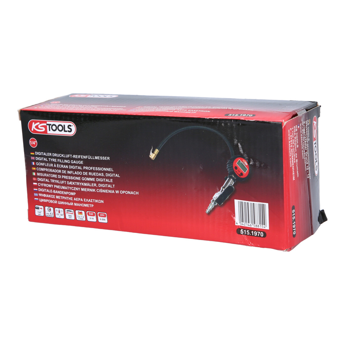 Gonfleur d'air KS Tools à écran digital, profi,0-14bar